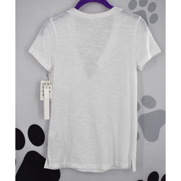 Caslon NWT V Neck Short Sleeve Pocket T Shirt Custom Cut White Size XXSmall New - Picture 4 of 9